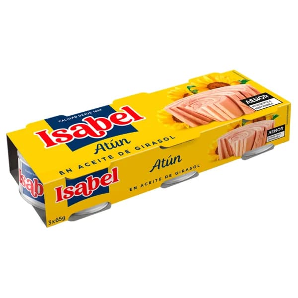 ISABEL Atún en aceite de girasol, pack 3 uds. x 52 g. - 0.16 kg - Imagen del producto en Findit