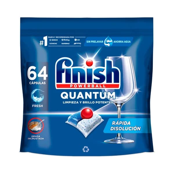 FINISH Quantum Lavavajillas a máquina 64 ds. 445 g. - 0.45 kg - Imagen del producto en Findit