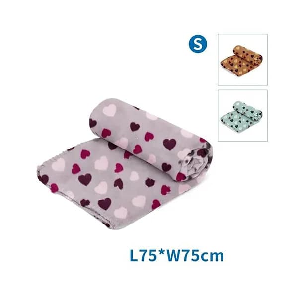 NOBLEZA Manta para mascota, con estampado en forma de corazón 75x75 cm - 1 ud - Imagen del producto en Findit