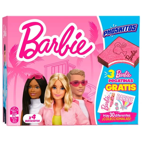 PHOSKITOS Barbie Pastelitos 4 uds. 116 g. - 0.12 kg - Imagen del producto en Findit
