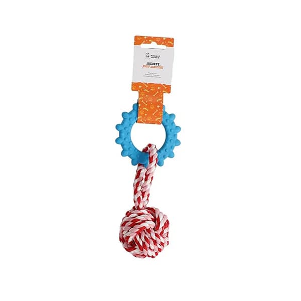 MARKET SUPREM Juguete para mascota con bola trenzada 21X8 cm - 1 ud - Imagen del producto en Findit