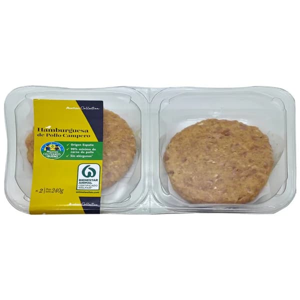 ALCAMPO CULTIVAMOS LO BUENO Hamburguesa de pollo campero 2 x 120 g. - 0.24 kg - Imagen del producto en Findit