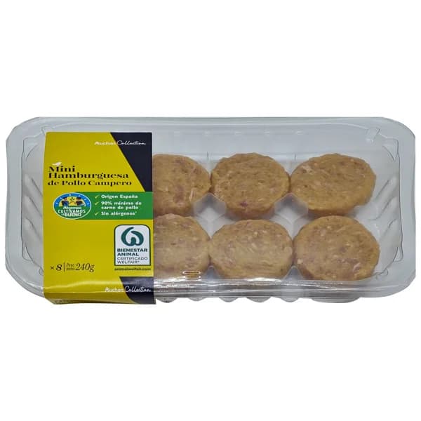 ALCAMPO CULTIVAMOS LO BUENO Mini hamburguesas de pollo campero 8 x 30 g. - 0.24 kg - Imagen del producto en Findit