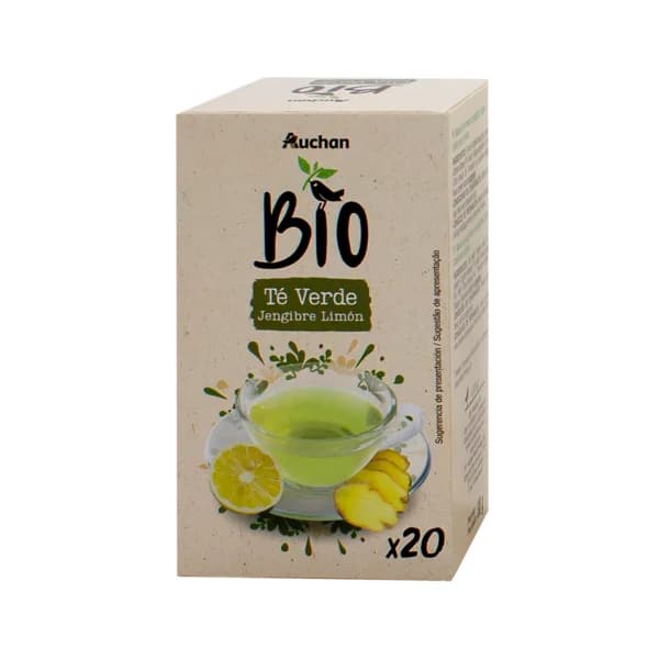 ALCAMPO ECOLÓGICO Té verde jengibre limón Bio 20 uds. 30 g. - 1 ud - Imagen del producto en Findit