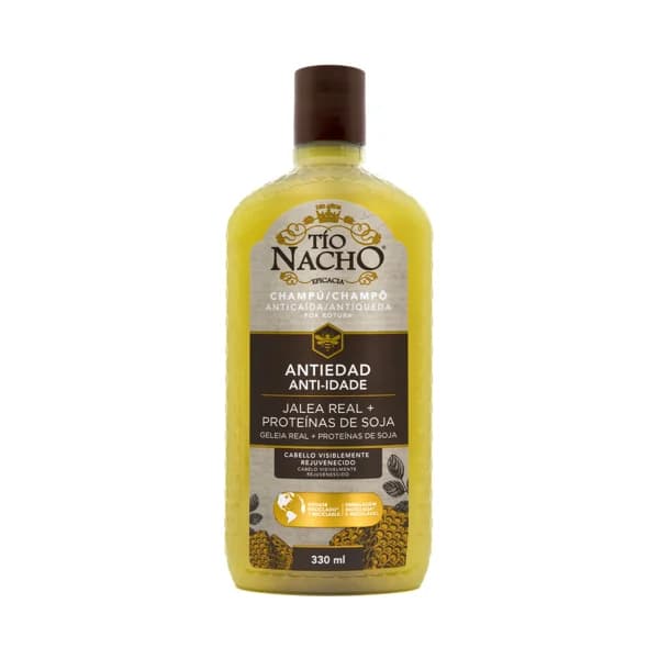 TIO NACHO Champú anticaida por rotura y antiedad con jalea real y proteínas de soja 330 ml. - 0.33 l - Imagen del producto en Findit