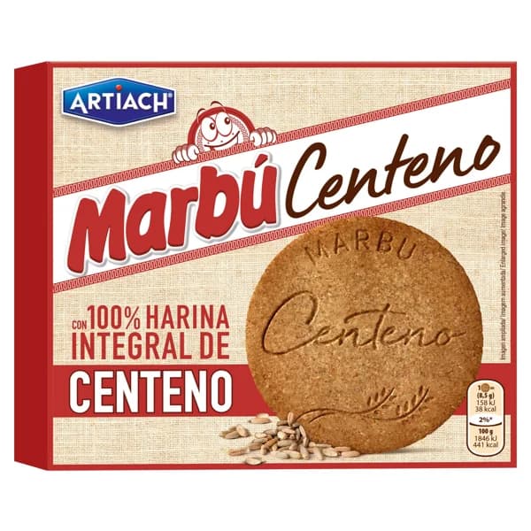ARTIACH Marbú Galletas de centeno integral 380 g. - 0.38 kg - Imagen del producto en Findit