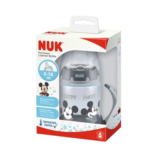 NUK Biberón de 150 ml., con asas y tetina de silicona, para bebés de 6 a 18 meses NUK. - 1 ud - Imagen del producto en Findit