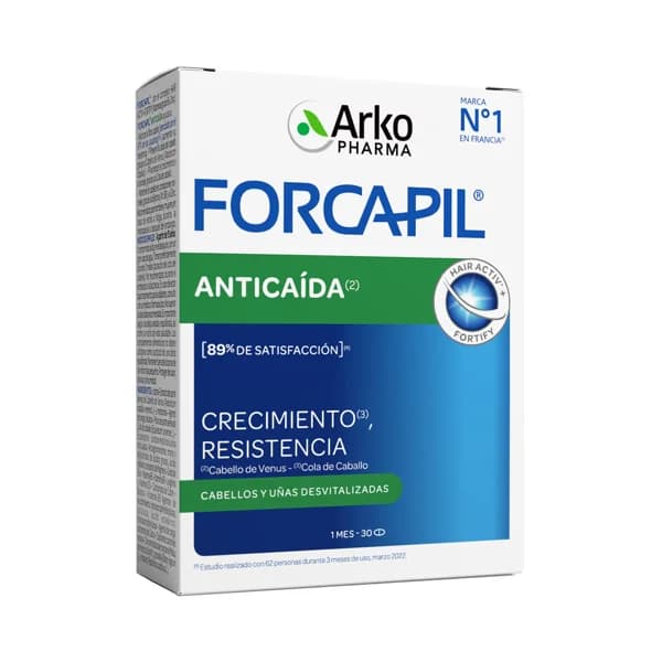ARKOPHARMA Forcapil Tratamiento anticaida del cabello y fortificador de uñas en cápsulas 30 uds. - 1 ud - Imagen del producto en Findit