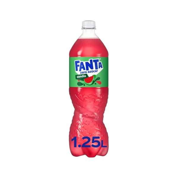 FANTA Zero azúcar Bebida refrescante sabor sandia, sin azúcares añadidos, 1,25 l - 1.25 l - Imagen del producto en Findit