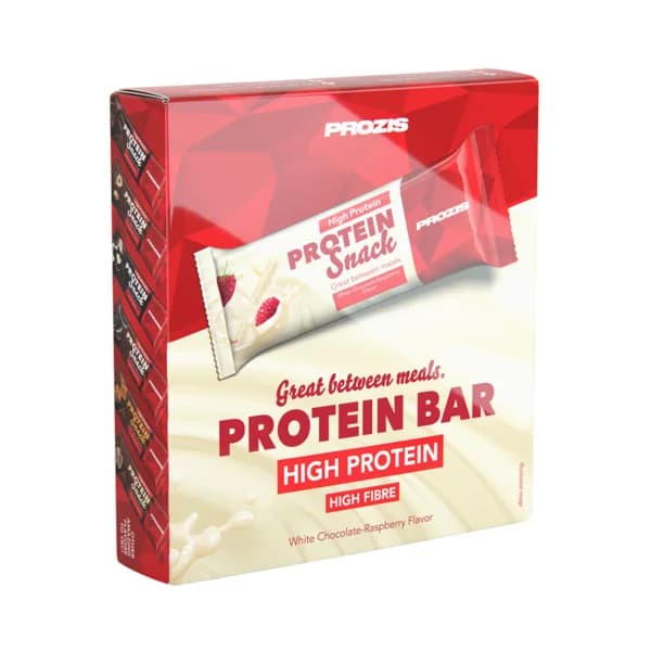 PROZIS Barrita de proteínas con sabor a chocolate blanco con frambuesas PROZIS 6 barritas de 30 g. - 0.18 kg - Imagen del producto en Findit