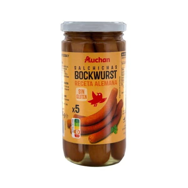 PRODUCTO ALCAMPO Salchichas Bockwurst cocidas y ahumadas PRODUCTO ALCAMPO frasco de 200 g. - 0.2 kg - Imagen del producto en Findit