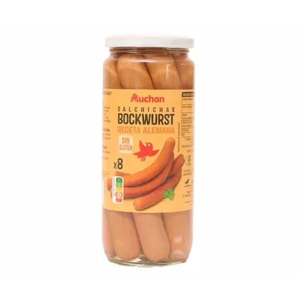 PRODUCTO ALCAMPO Salchichas Bockwurst cocidas y ahumadas PRODUCTO ALCAMPO frasco de 360 g. - 0.36 kg - Imagen del producto en Findit