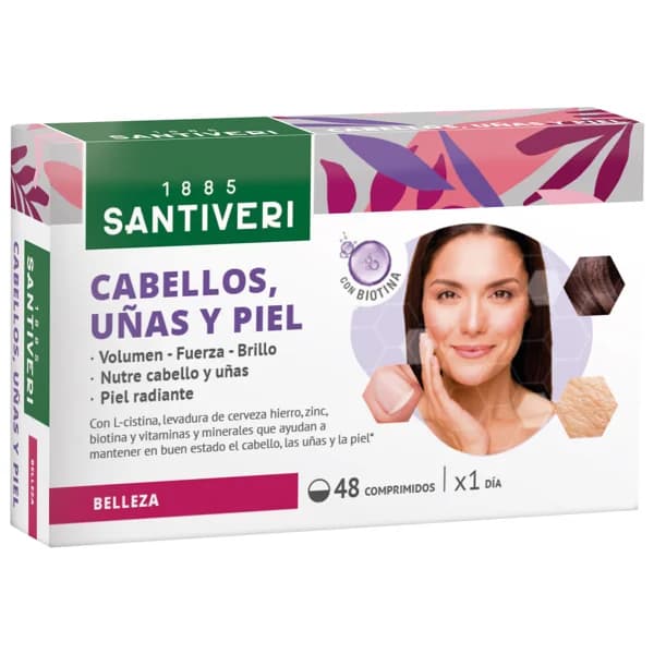 SANTIVERI Complemento alimenticio para un pelo y uñas fuertes y una piel radiante 48 uds. - 1 ud - Imagen del producto en Findit