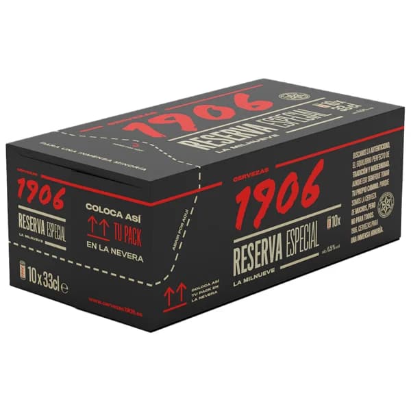 1906 Cerveza pack de 10 latas de 33 cl. - 3.3 l - Imagen del producto en Findit