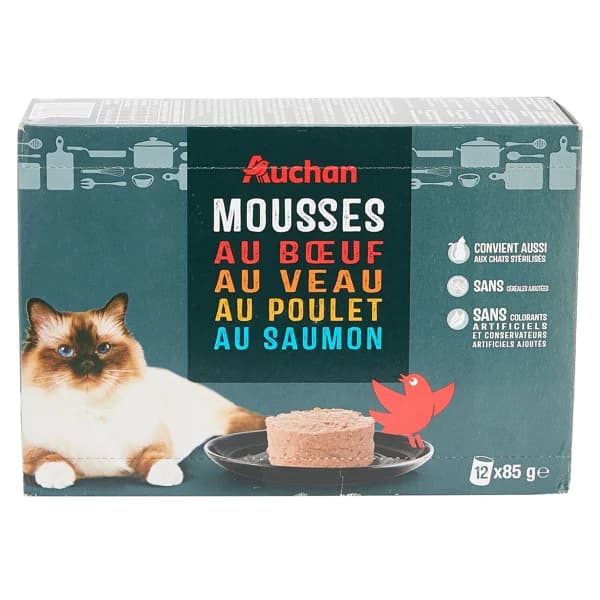 PRODUCTO ALCAMPO Comida para gatos latita de mousse PRODUCTO ALCAMPO 12 uds. 85 gr. - 1.02 kg - Imagen del producto en Findit