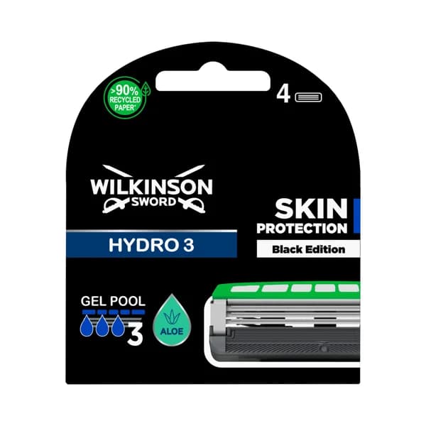 WILKINSON Hydra 3 Black edition Recambios con cabezal de 3 hojas para maquinillas de afeitar 4 uds. - 1 ud - Imagen del producto en Findit