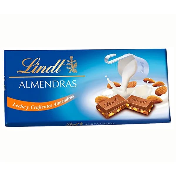 LINDT Chocolate con leche y almendras 100 g. - 0.1 kg - Imagen del producto en Findit