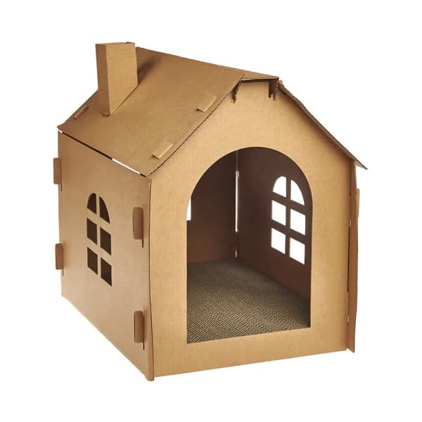 PRODUCTO ALCAMPO Casa de cartón de 52.5 x 33 x 33 cm. para gatos, con suelo para rascar. - 1 ud - Imagen del producto en Findit
