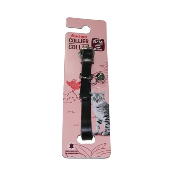 PRODUCTO ALCAMPO Collar (1 cm), para gatos S / M (17 - 25 cm), de cuero negro. - 1 ud - Imagen del producto en Findit