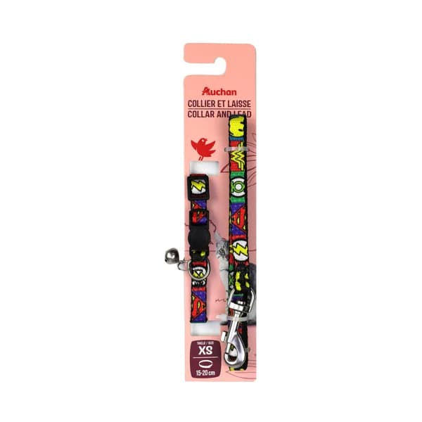 PRODUCTO ALCAMPO Fency superhero Collar y correa tamaño XS (15 - 20 cm). - 1 ud - Imagen del producto en Findit