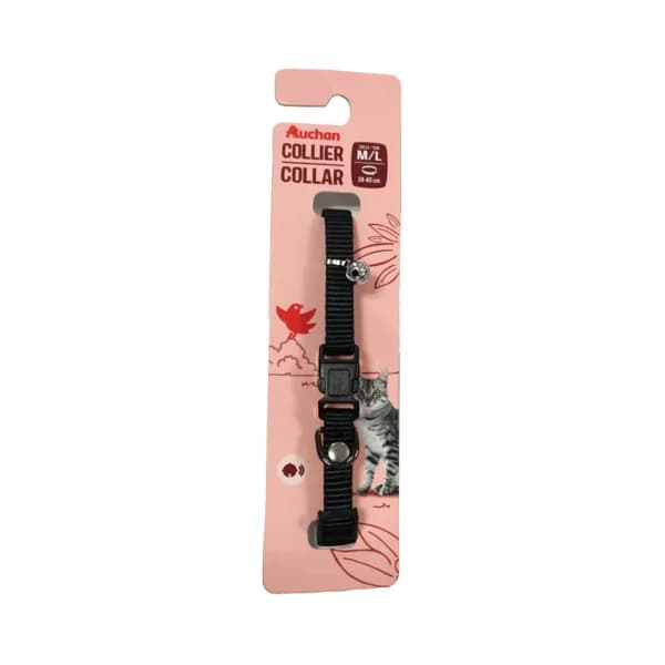 PRODUCTO ALCAMPO Collar de 1 cm. extensible (20 - 40 cm) negro con campana y hebilla de plástico. - 1 ud - Imagen del producto en Findit