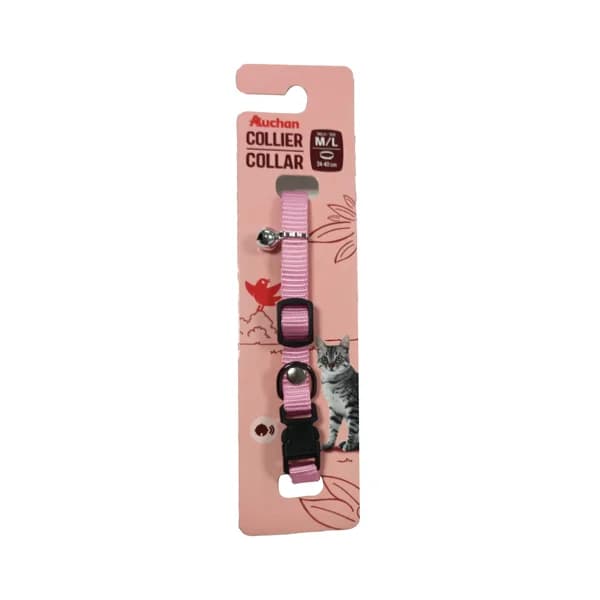 PRODUCTO ALCAMPO Collar de 1 cm. extensible (20 - 40 cm) rosa con campana y hebilla de plástico. - 1 ud - Imagen del producto en Findit