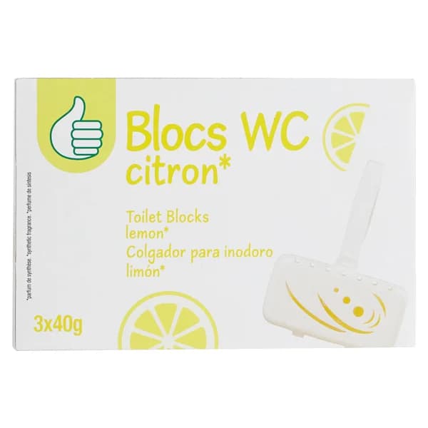 PRODUCTO ECONÓMICO ALCAMPO Pastillas WC con aroma a limón PRODUCTO ECONÓMICO ALCAMPO 3 uds x 40 g. - 0.12 kg - Imagen del producto en Findit