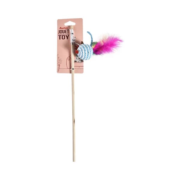 PRODUCTO ALCAMPO Juguete para gatos palo de madera 40 cm con ratón. - 1 ud - Imagen del producto en Findit
