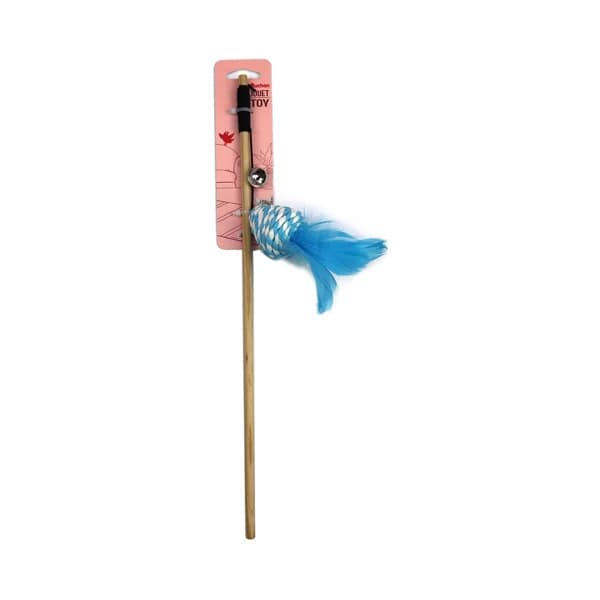 PRODUCTO ALCAMPO Juguete para gatos palo de madera de 39 cm con plumas. - 1 ud - Imagen del producto en Findit