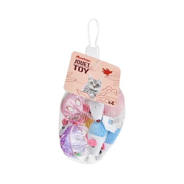 PRODUCTO ALCAMPO Set de 4 juguetes para gatos (ratónes y bolas). - 1 ud - Imagen del producto en Findit