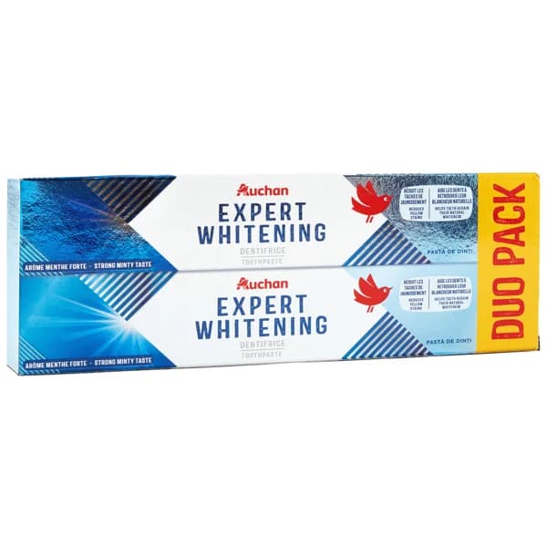 PRODUCTO ALCAMPO Expert whitening Pasta de dientes blanqueante, con sabor a menta fuerte 2 x 75 ml. - 0.15 l - Imagen del producto en Findit