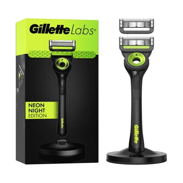 GILLETTE Labs neon night edition Maquinilla de afeitar con barra exfoliante + 2 recambios. - 1 ud - Imagen del producto en Findit