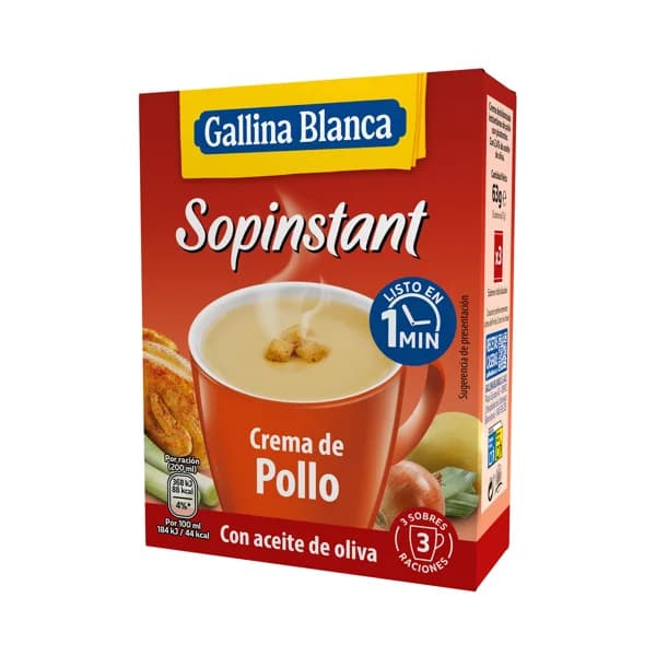 GALLINA BLANCA Sopinstant Crema de pollo con picatostes 3 uds. 21 g. - 0.06 kg - Imagen del producto en Findit