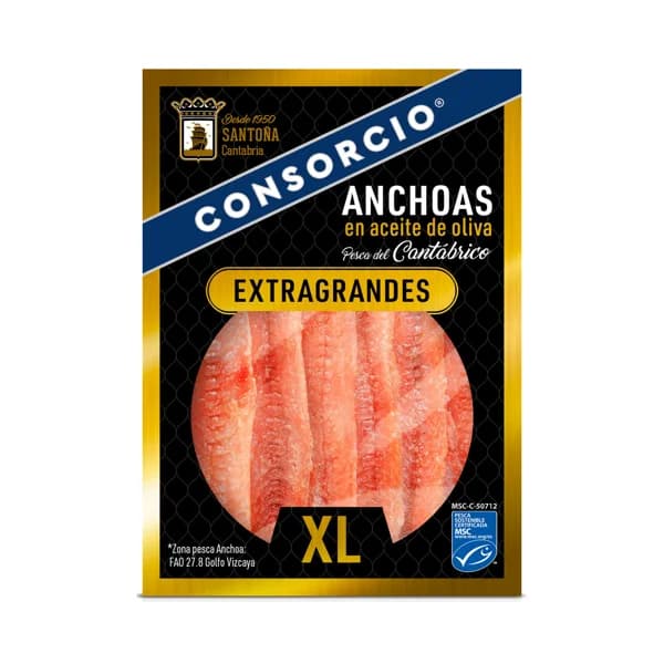CONSORCIO anchoas del Cantabrico serie de oro en aceite de oliva XL - 0.05 kg - Imagen del producto en Findit