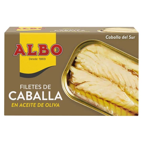 ALBO Caballa del sur en aceite de oliva en filetes lata de 85 g. - 0.09 kg - Imagen del producto en Findit
