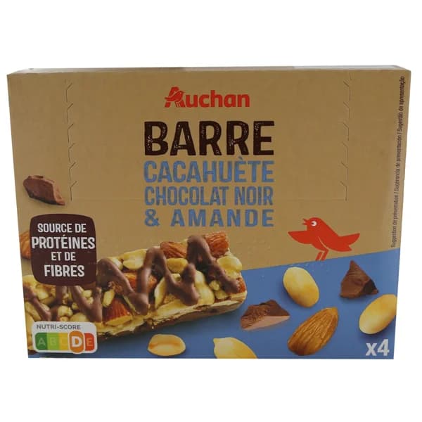 PRODUCTO ALCAMPO Barritas de cereales de cacahuete, almendras y chocolate 120 g. - 0.12 kg - Imagen del producto en Findit