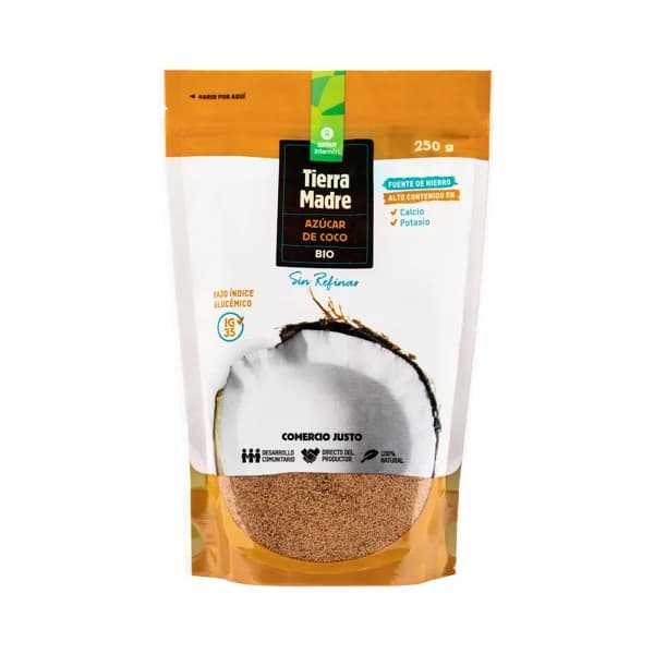 INTERMÓN OXFAM Azúcar de coco ecológica INTERMON OXFAM 250 g. - 0.25 kg - Imagen del producto en Findit