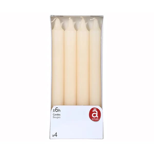 Velas para candelabro, 4 unidades en color blanco, SNC. - 1 ud - Imagen del producto en Findit