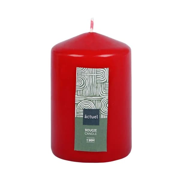Vela cilíndrica en color rojo 10cm, ACTUEL. - 1 ud - Imagen del producto en Findit