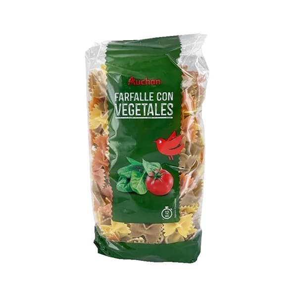 PRODUCTO ALCAMPO Pasta Farfalle, con vegetales PRODUCTO ALCAMPO paquete 500 g. - 0.5 kg - Imagen del producto en Findit