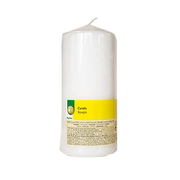 Vela cilíndrica no perfumada 20cm en colkor blanco, PRDUNTO ECONÓMICO ALCAMPO. - 1 ud - Imagen del producto en Findit