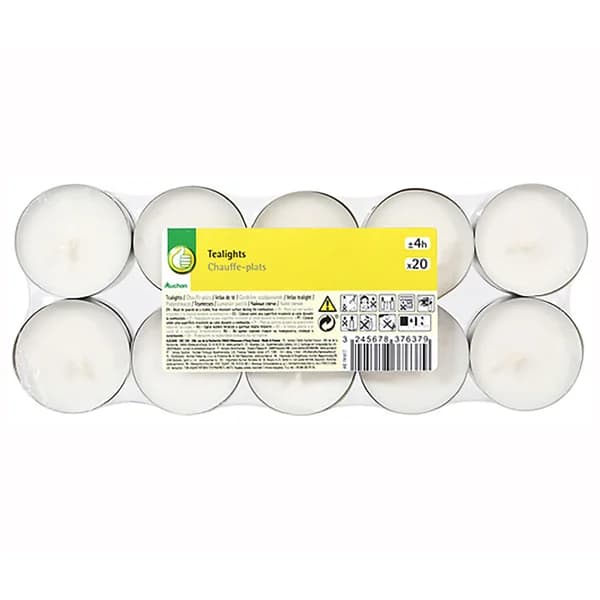 Set de 20 velas de color blanco, PRODUCTO ECONOMICO ALCAMPO. - 1 ud - Imagen del producto en Findit