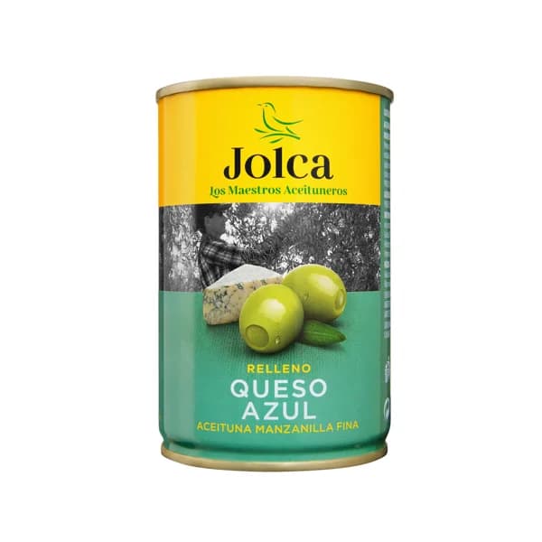 JOLCA Aceitunas verdes manzanilla rellenas de queso azul JOLCA lata de 130 g. - 0.13 kg - Imagen del producto en Findit