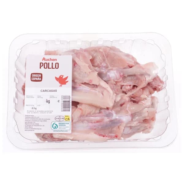 AUCHAN Carcasas de pollo bandeja. Producto Alcampo - 1 ud - Imagen del producto en Findit