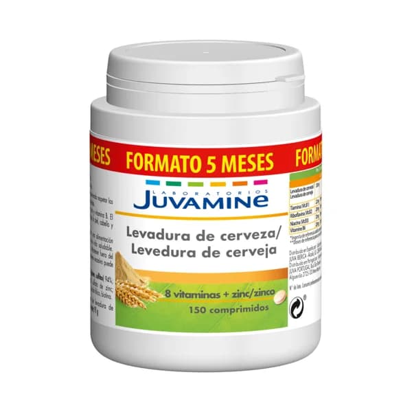 JUVAMINE Levadura de cerveza 8 vitaminas + zinc 150 uds. - 1 ud - Imagen del producto en Findit