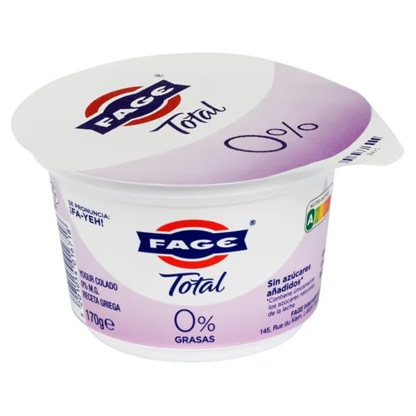 FAGE Yogur natural receta griega 0% materia grasa Total 170 g. - 0.17 kg - Imagen del producto en Findit