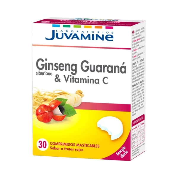 JUVAMINE Complemento alimenticio con ginseng guaraná y vitamina C 30 uds. - 1 ud - Imagen del producto en Findit