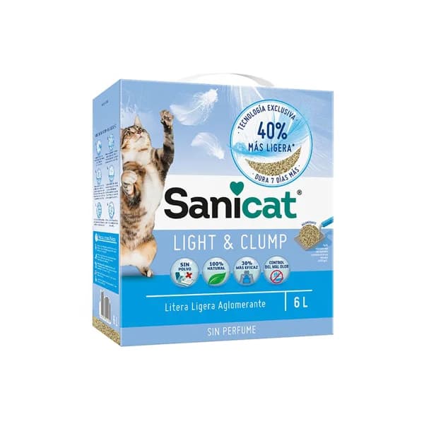 SANICAT Arena para gatos aglomerante, sin perfume, ligera SANICAT 6 - 6 l - Imagen del producto en Findit