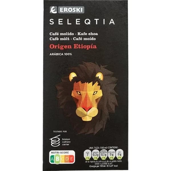 Café molido Etiopia EROSKI SELEQTIA, caja 250 g - 0.25 kg - Imagen del producto en Findit