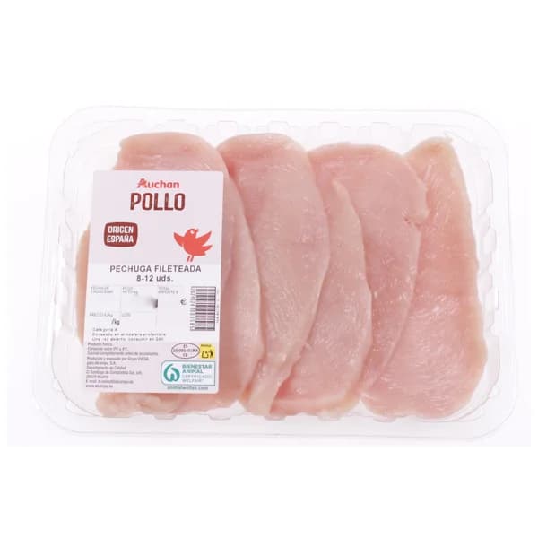 AUCHAN Pechuga de pollo filete. Producto Alcampo - 1 ud - Imagen del producto en Findit